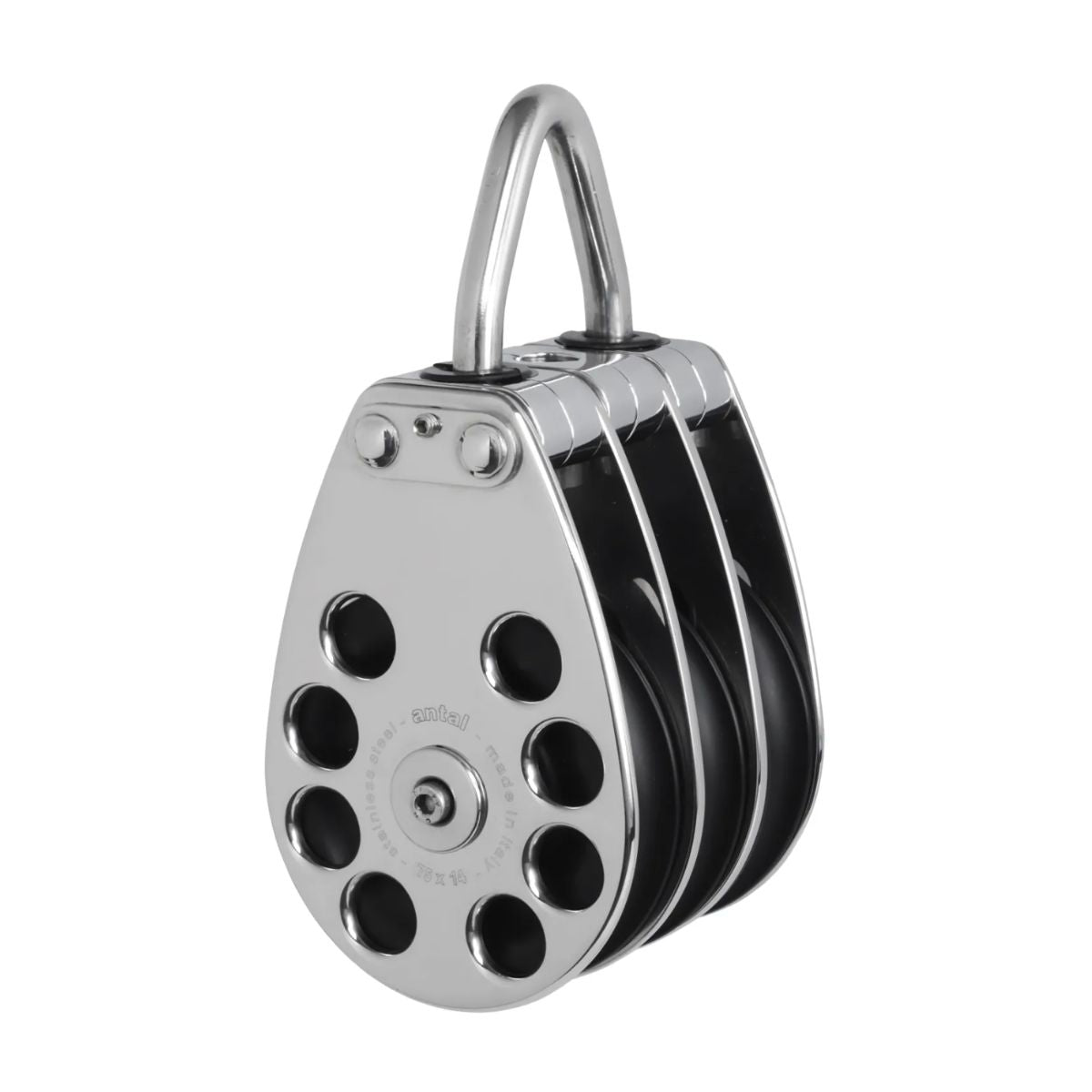Antal 70 mm Triple block S. steel classic