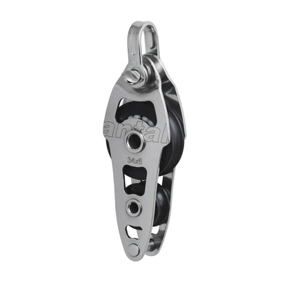 Antal 34 mm Single block S. steel mini Fiddle with becker