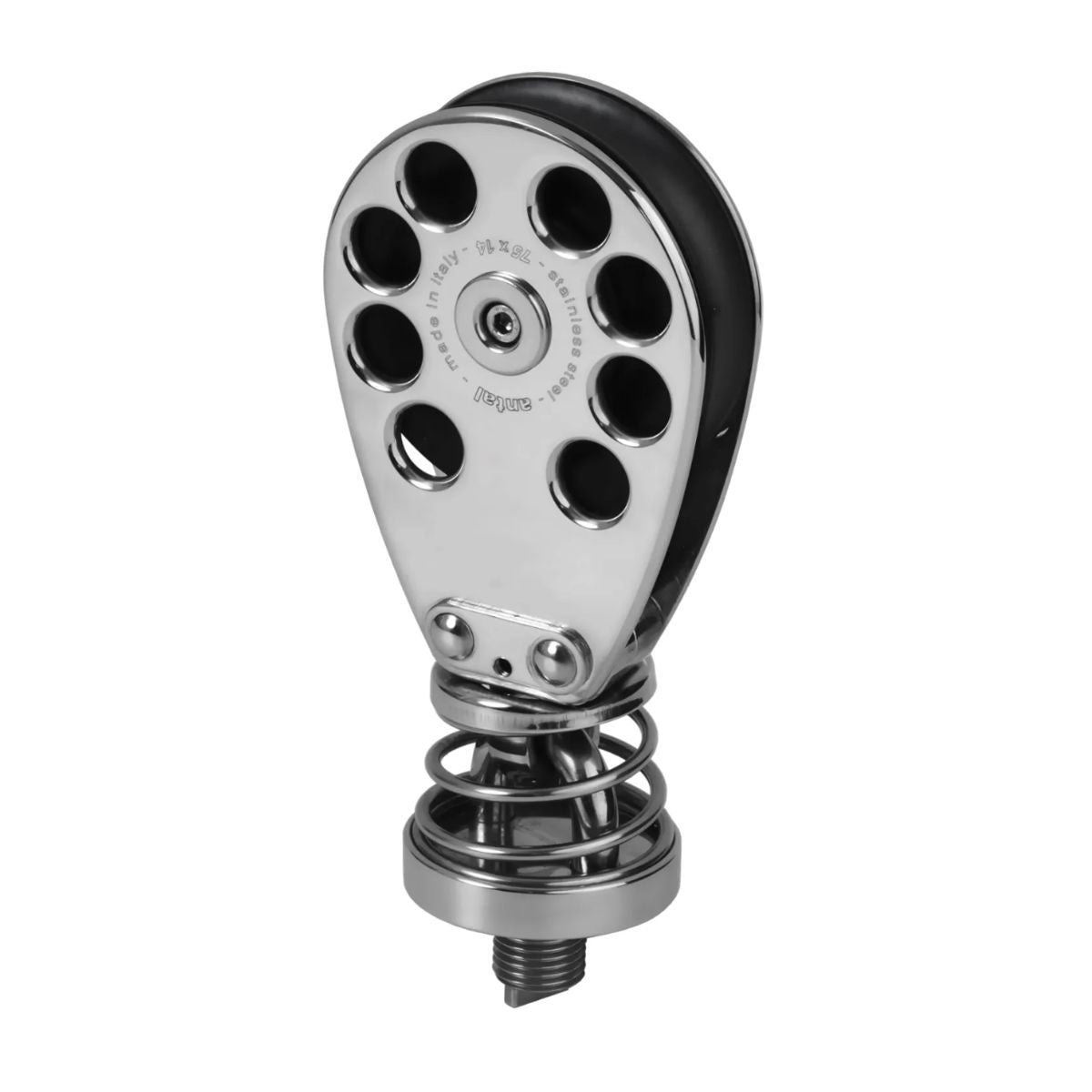 Antal 75 mm Stand Up block S. steel classic block screwed pad eye