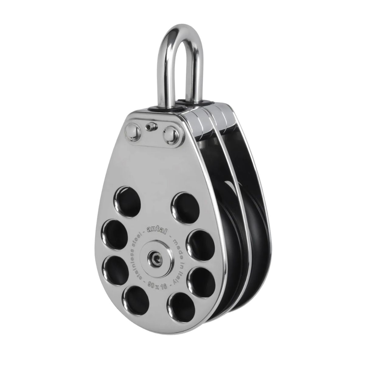 Antal 90 mm Double block S. steel classic